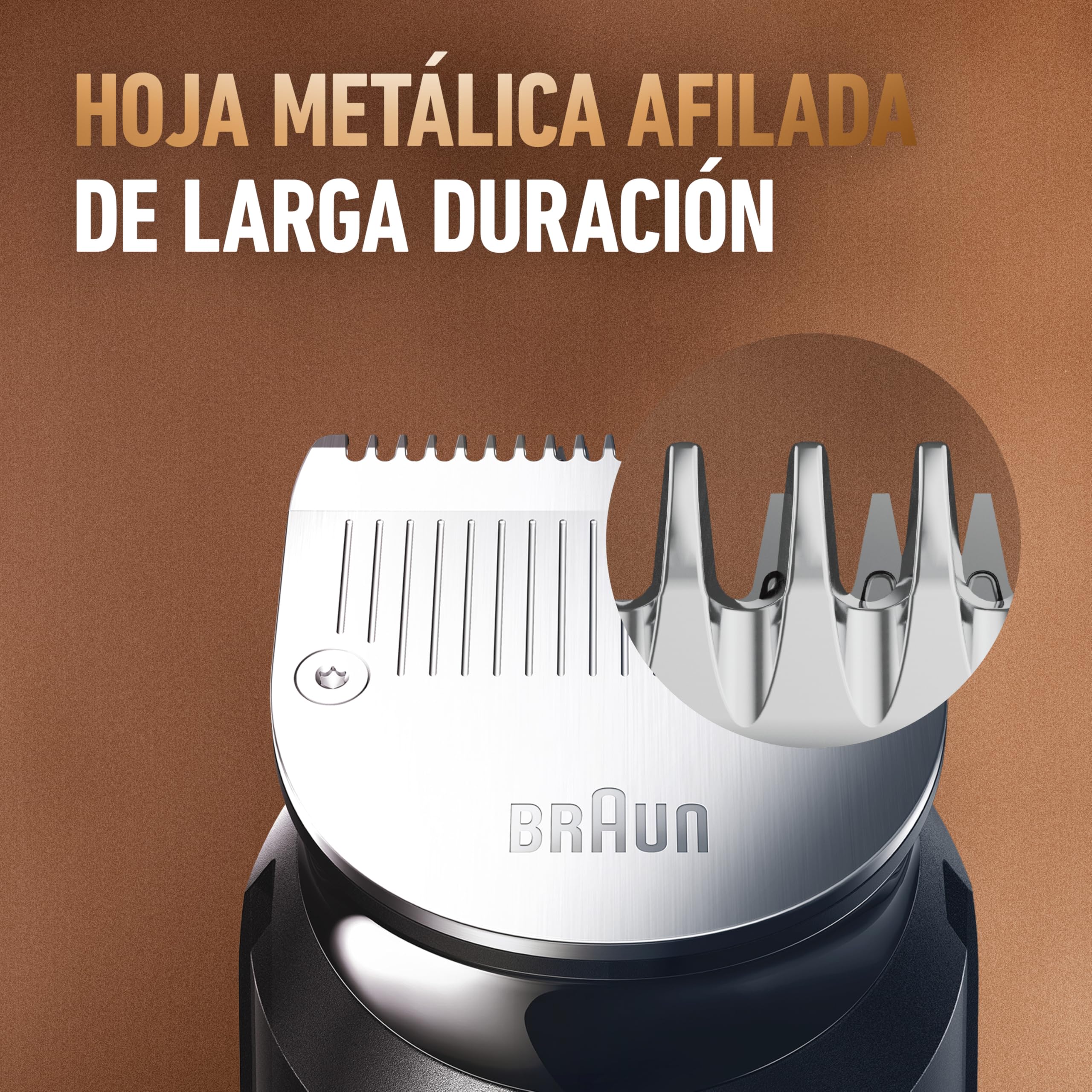 King C. Gillette Recortadora de Barba Hombre con 5 Accesorios | Cortapelos 3en1 con 5 Peines Lavables Y Cepillo de Limpieza, Máquina de Cortar Pelo Inalámbrica con Hoja Afilada de por Vida