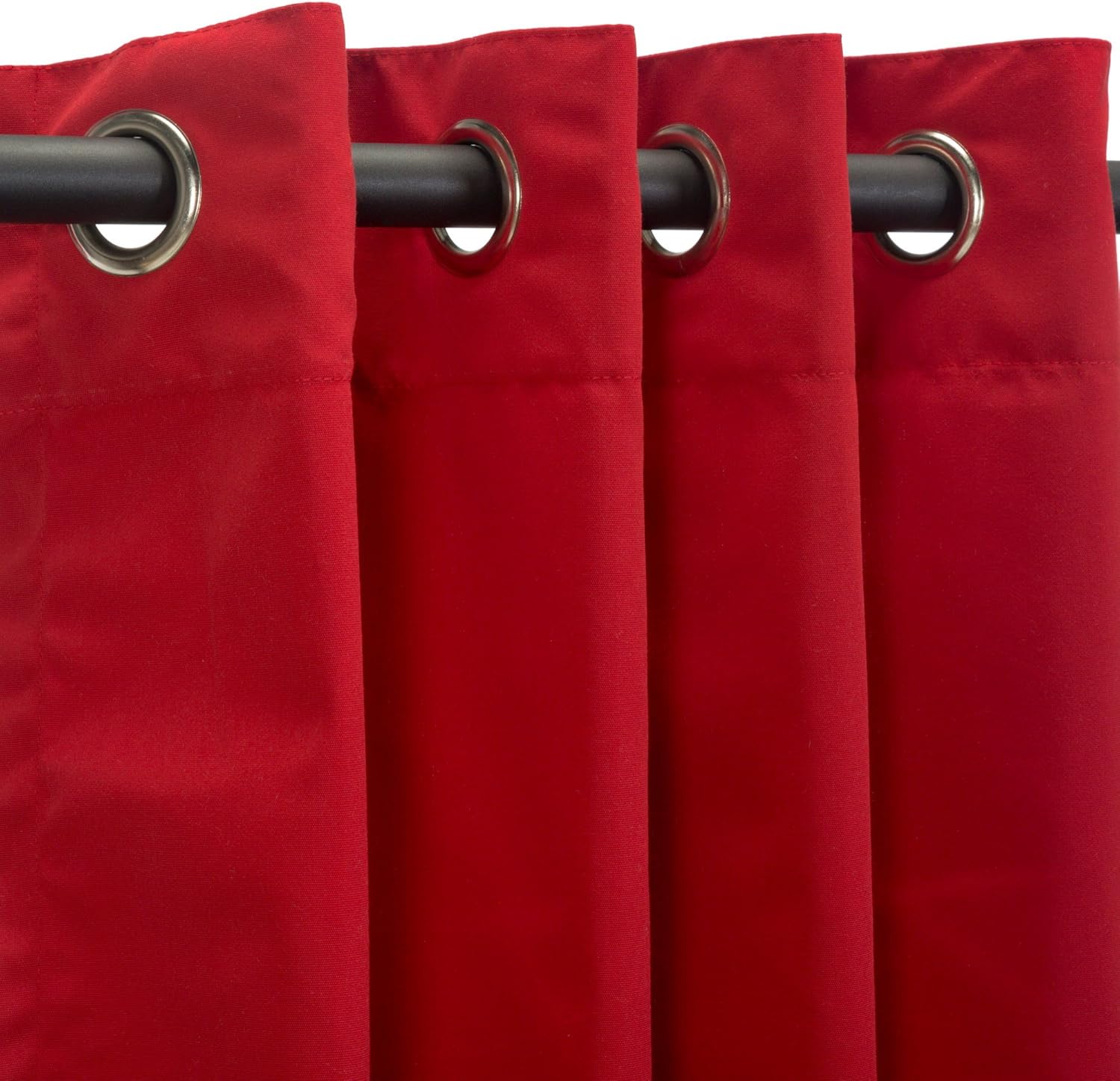 Comfort Classics Sunbrella Outdoor Curtain Panel, Nickel Grommet Top, 50 by 120 Inch in Jockey RED; Perfect for Your Patio, Porch, Gazebo, or Pergola Inc.