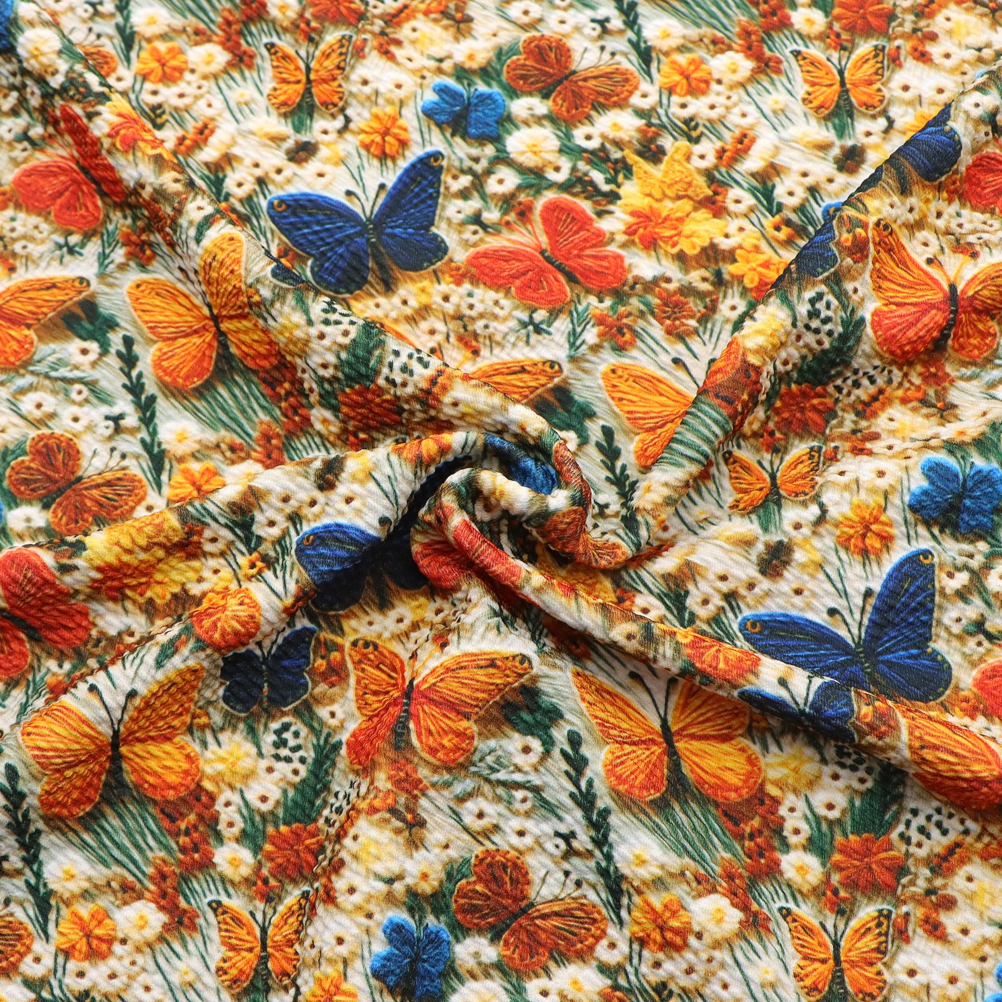 Printed Bullet Textured Liverpool Fabric 4 Way Stretch Spandex Knit Fabric by The Yard for Head Wrap Accessories (E)