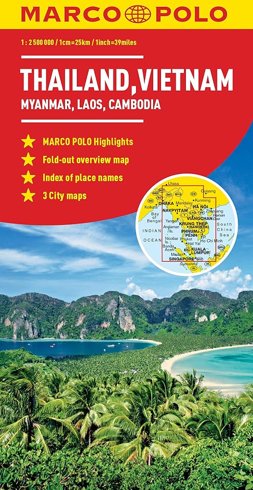 Thailand, Vietnam, Laos, Cambodia Marco Polo Map