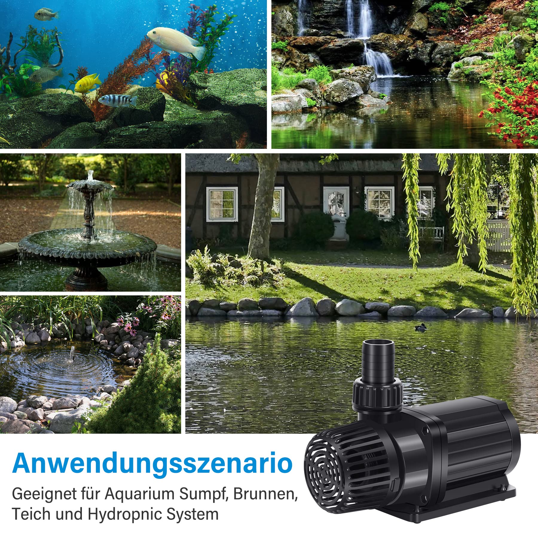 Forever Speed ECO Pompa per laghetti Pompa di flusso per stagno da giardino 8000L/H 80W