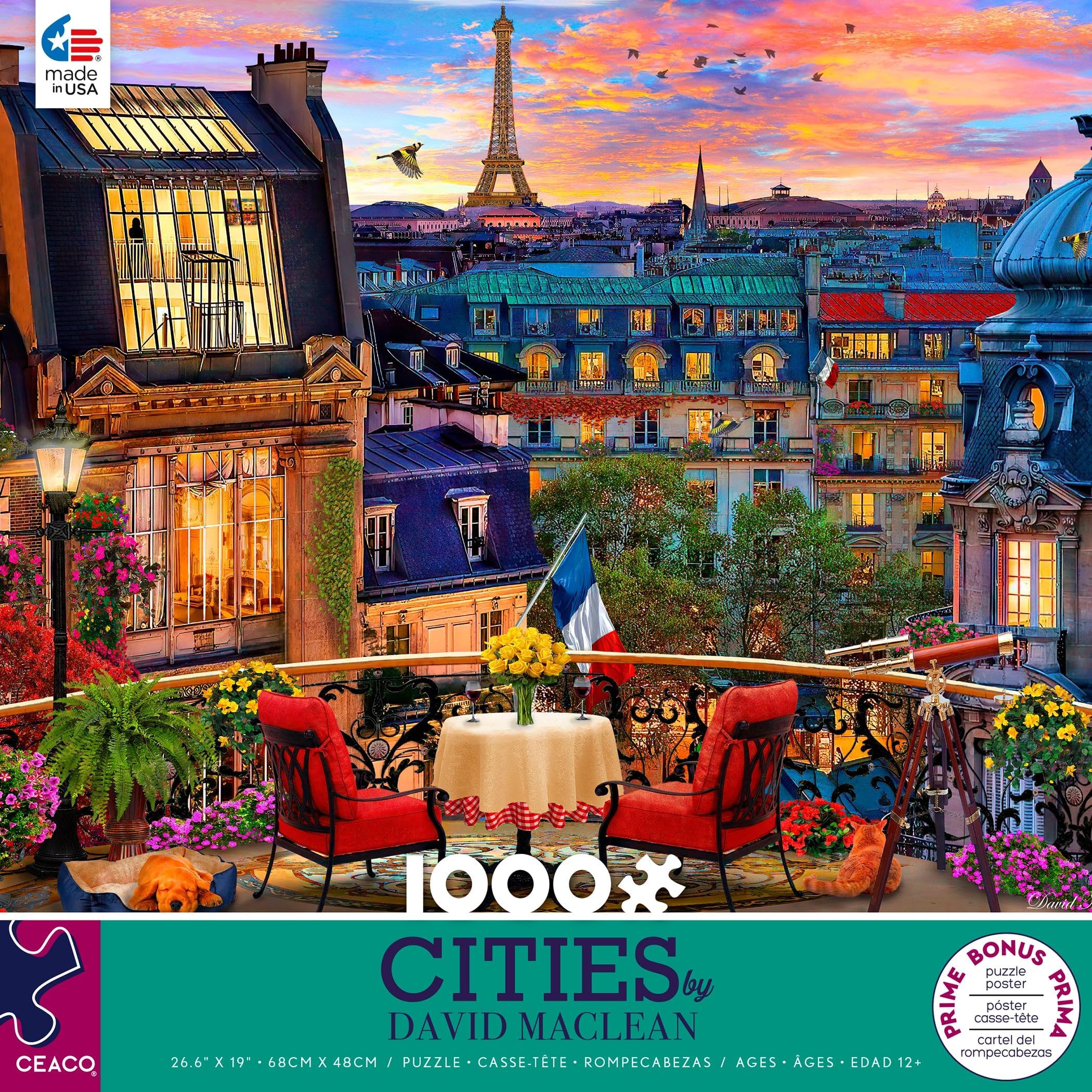 Amazon.com: Ceaco - David Maclean - Cities - Paris Rooftop - 1000