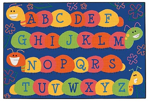 Carpets for Kids KID$Value 36.35 - Alfombra rectangular de Caterpillar Friends Plaroom de 3 pies x 4 pies 6 pulgadas, color azul