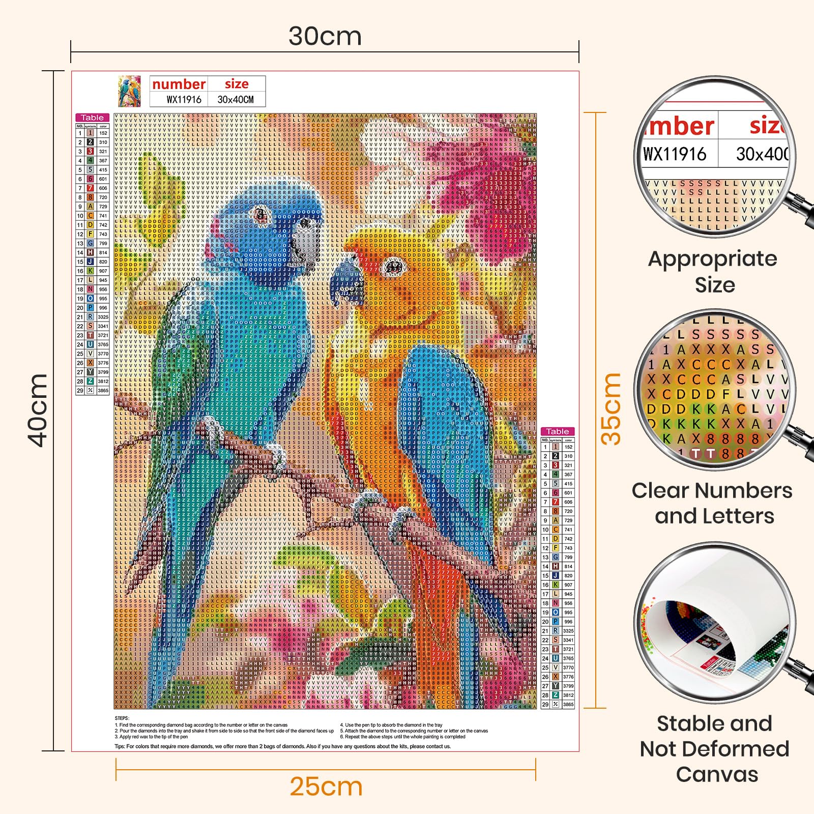 Bowetile 5D Paysage Diamond Painting, Kit Complet DIY Campagne Chalet