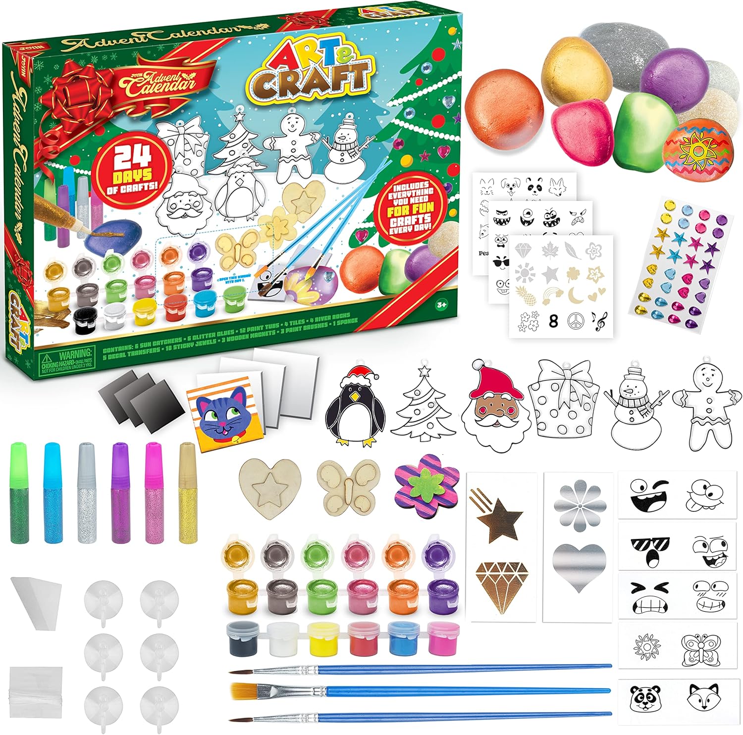 JOYIN Christmas Craft Kit Advent Calendar for 24 Days Count