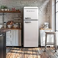 Vista 2 de Frigidaire, Refrigerador RETRO de 2 puertas tamaño apartamento con congelador superior, asas cromadas, 7.5 pies cúbicos