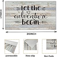 Vista 3 de Nogrit Let The Adventure Begin - Tapete rústico impermeable para puerta de entrada al aire libre, 17 x 30 pulgadas, tapete antideslizante