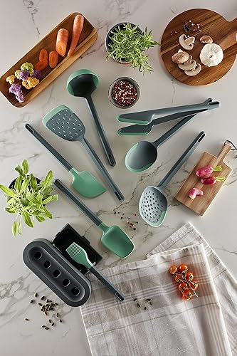 Miniatura 6 de Lékué Essential Cooking - Juego de herramientas (5 piezas), color gris con verde