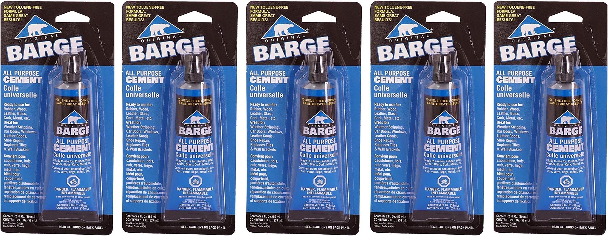 All-Purpose TF Cement Rubber, Leather, Wood, Glass, Metal Glue 2 oz (Fіvе Расk)