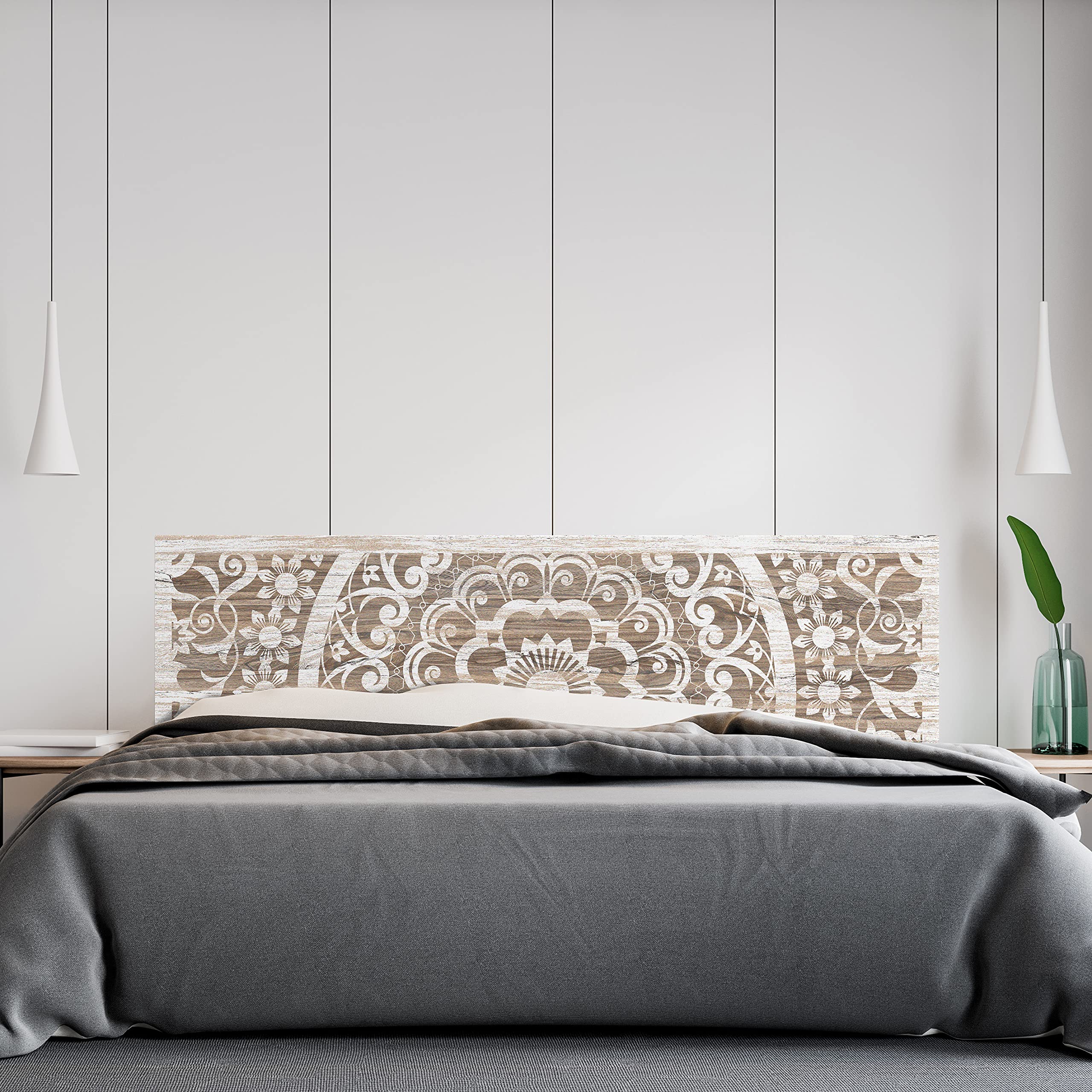 Megadec - Testiera per Letto Moderna Mandala Minimalista Modello Quinnipiac (150 x 60 cm) - Resistente, Elegante, Durevole ed Economica in PVC da 5 mm