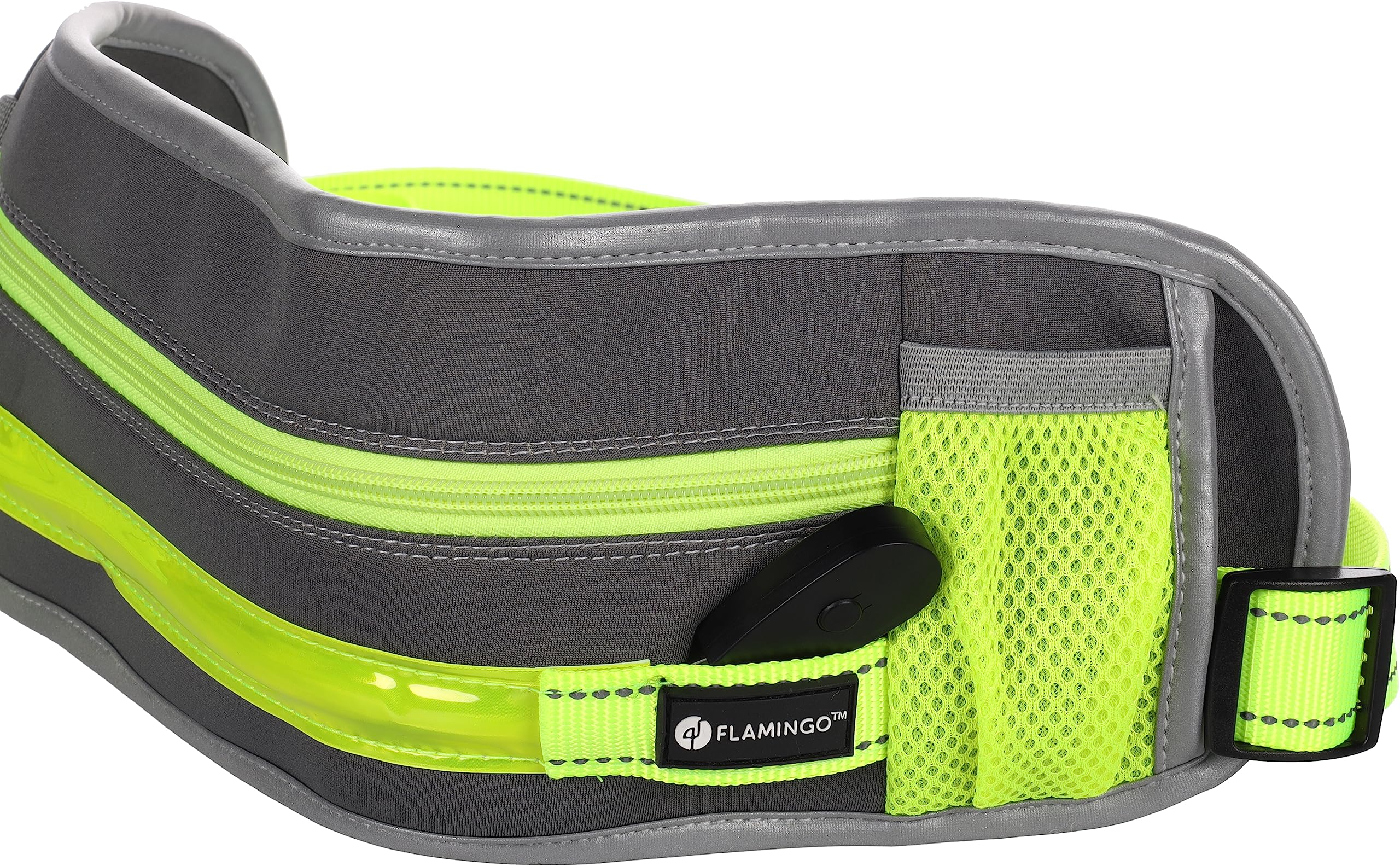 Laisse réfléchissante pour Chien Mains Libres - Laisse 118cm Centure 80-140cm - Chien de Course - Ceinture Réglable pour la Marche - Le Jogging - lumière LED et Bande LED arrière Rechargeable