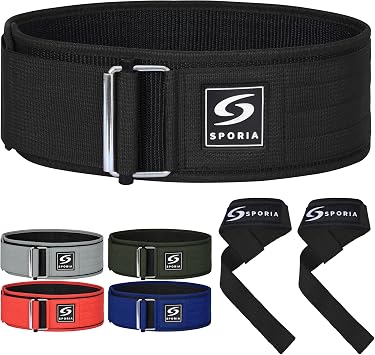 SPORIA Erkekler ve Kad nlar i in Kendinden Kilitli A rl k Kald rma Kemeri | Kald rma Kay lar  Dahil | Ayarlanabilir Halter Kemeri Spor Kemeri | 4 in  S rt Deste i Powerlifting Kemeri | Egzersiz