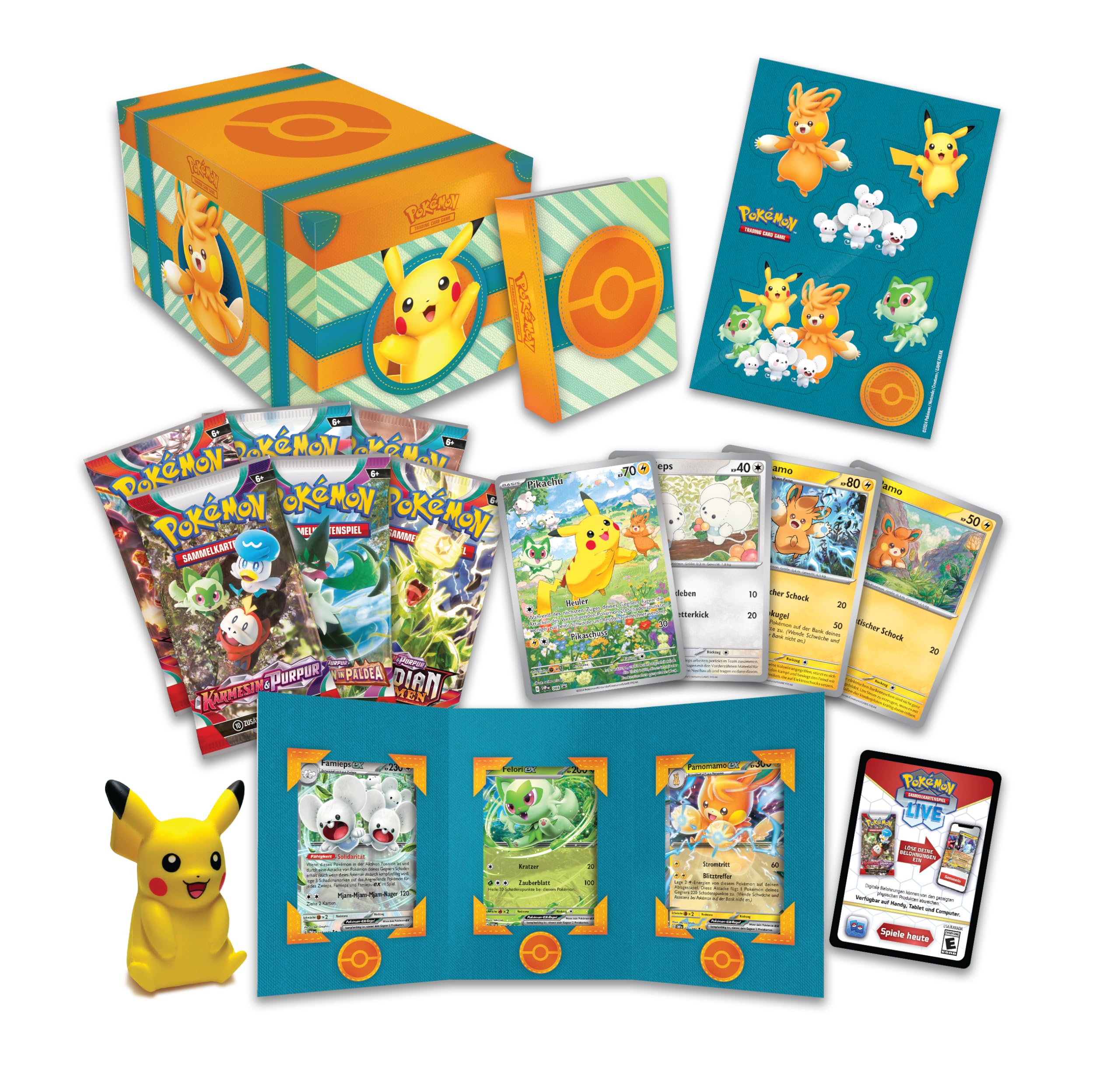 Pokémon-Sammelkartenspiel: Paldea-Abenteuerkoffer (7 holografische Promokarten & 6 Boosterpacks)