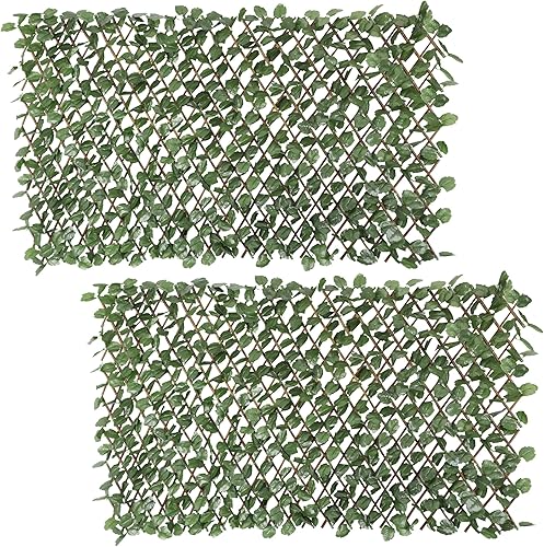 Windscreen4less 2 piezas de hojas de hiedra artificiales expandibles para valla de privacidad para exteriores, interiores, patio, balcón