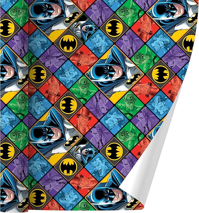 Amazon.com: GRAPHICS & MORE Batman and Villains Pattern Gift Wrap ...