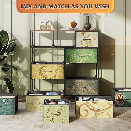 Miniatura 32 de WLIVE Cajonera de tela de 9 cajones, torre de almacenamiento para dormitorio, pasillo, entrada, armario, unidad organizadora de cajones altos