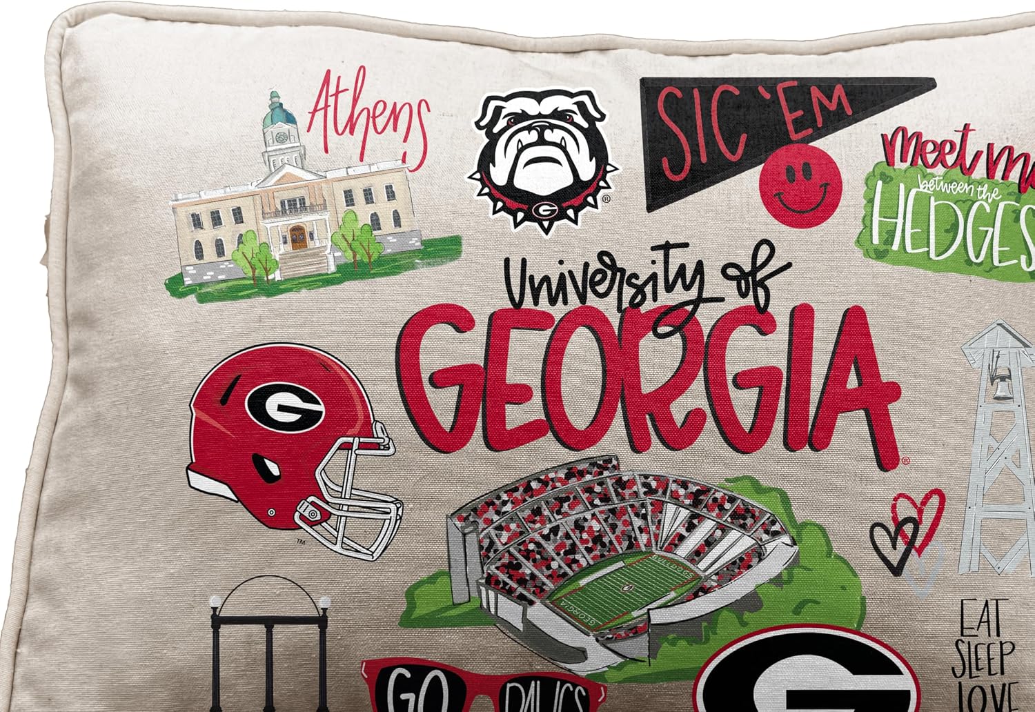 NCAA Georgia Bulldogs Loco Fan Canvas Décor Pillow