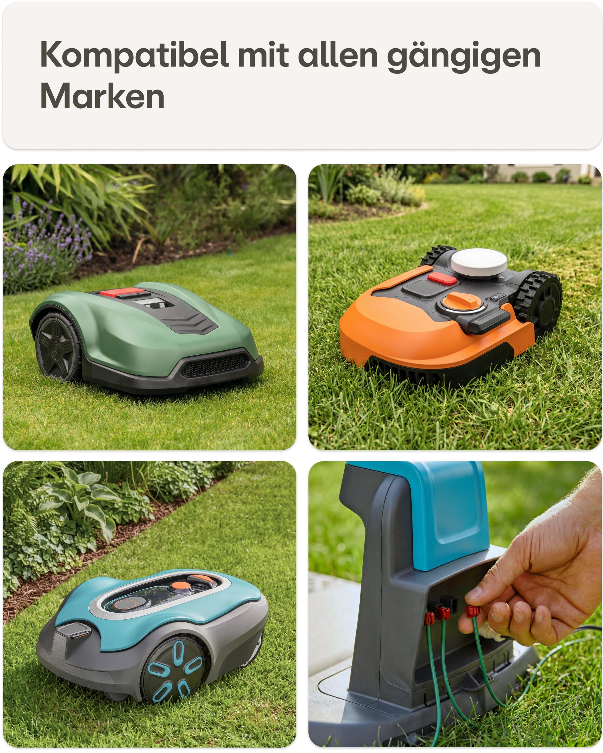 Praknu Begrenzungskabel Mähroboter Set (150m)– Universal Rasenmäher Kabel für alle Marken – Inkl. 150 m Draht, Erdnägel & Gel-Steckverbinder – Begrenzungsdraht Mähroboter