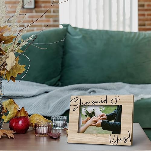 Miniatura 4 de FONDCANYON Marco de fotos de 5 x 7 pulgadas, madera, rústico, 8 x 10 pulgadas, regalos de compromiso para parejas recién comprometidas únicas