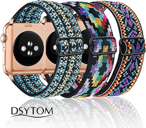 Miniatura 2 de Dsytom Paquete de 3 correas elásticas compatibles con Apple Watch de 1.496 pulgadas, 1.614 pulgadas, 1.575 pulgadas, 1.654 pulgadas, 1.732 pulgadas,