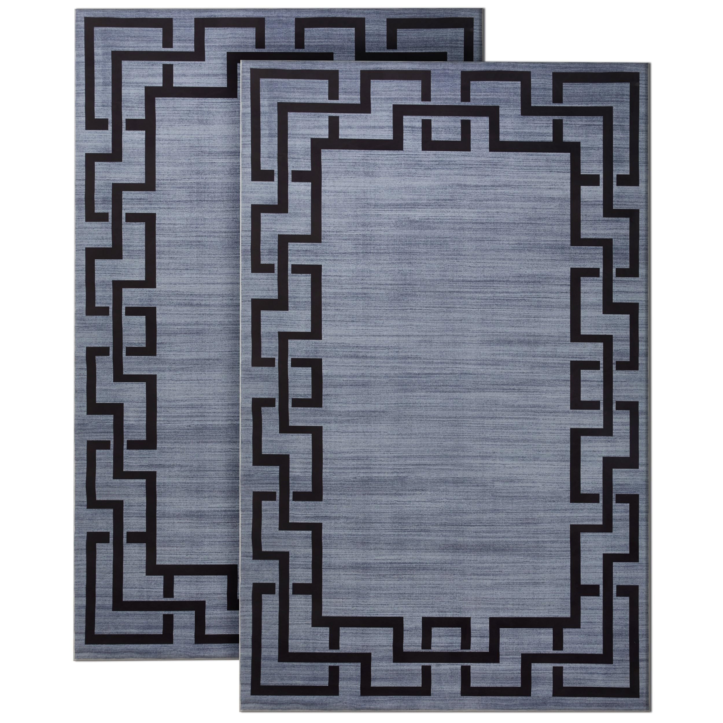 BedLooms Door Mat 60x110 cm 2 Pack – Non Slip Heavy Duty Indoor Outdoor muddy mats for dogs – Greek Key Style Print Welcome Front Doormat – Dirt Trapper Kitchen Floor Mat Inside Outside Doormats, Nico