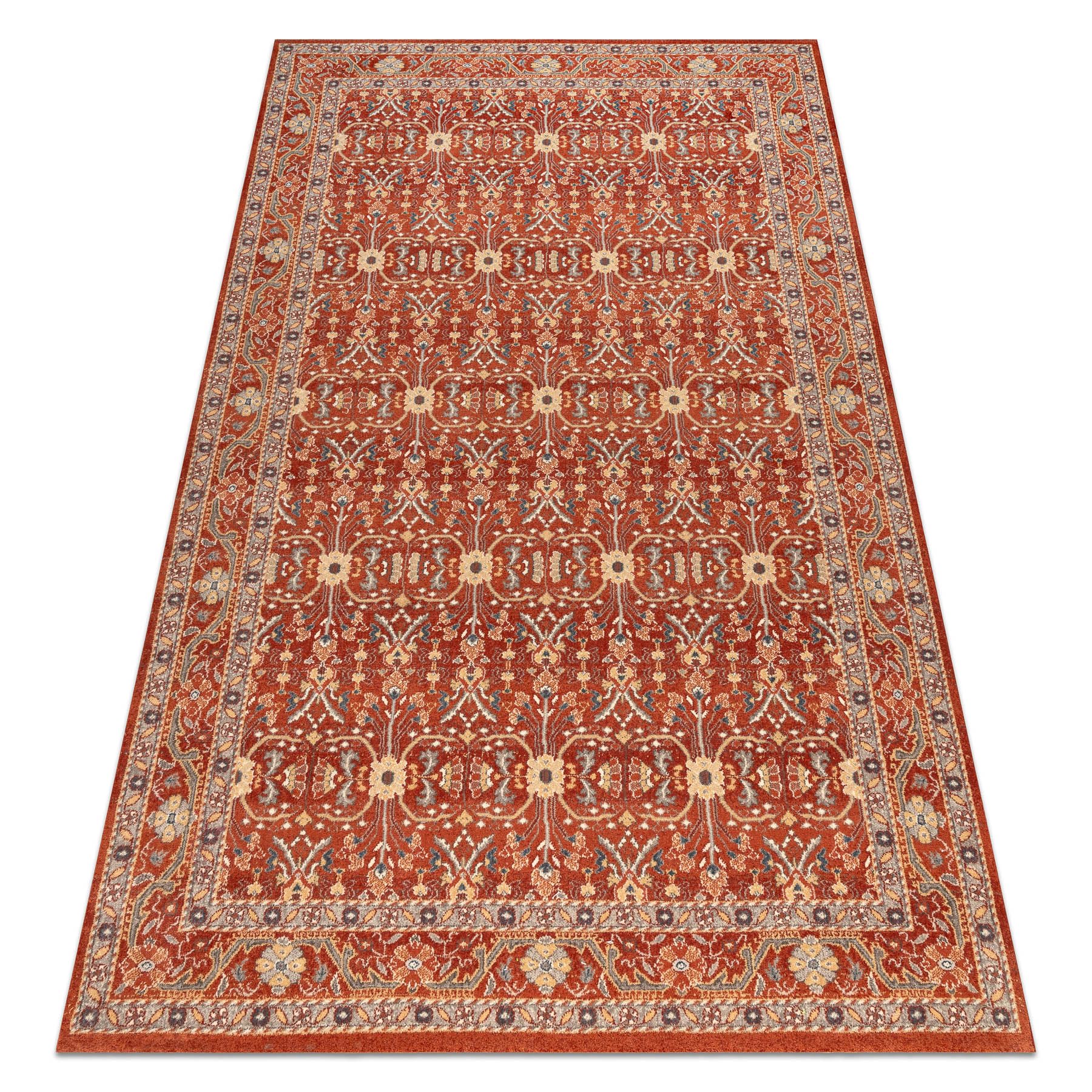 Tapis en laine rouge et beige 80x160 cm pour salon Legend 468 OSTA