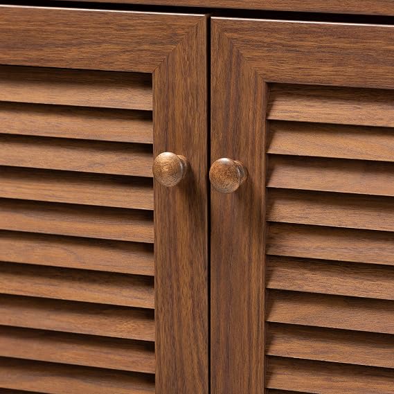 Baxton Studio Shoe Cabinets, One Size, Walnut