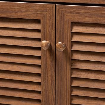 Baxton Studio Shoe Cabinets, One Size, Walnut