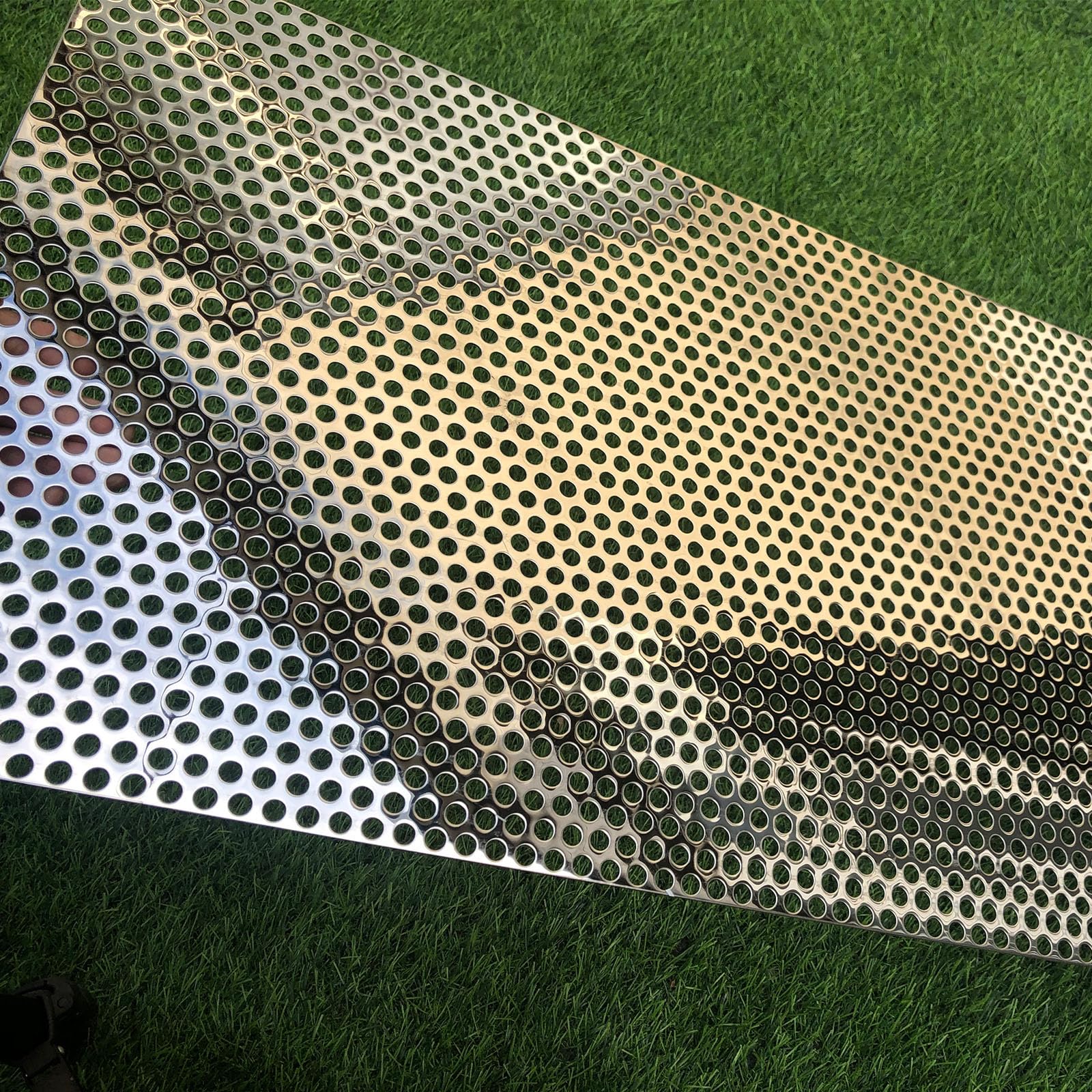 Lamiera forata in acciaio inox, griglia forata in acciaio inox, 8 mm, spessore 1,1 mm, 762 mm x 381 mm - Lamiere forate - Griglia forata in metallo