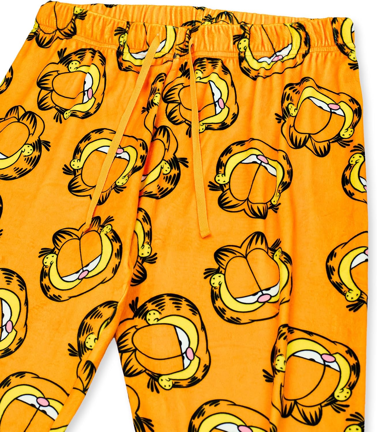 Garfield Kids 2 Piece Pyjama Set | Velour Fleece Children's Orange Lazy Cat Long Leg Bottoms & Long Sleeve Night Top