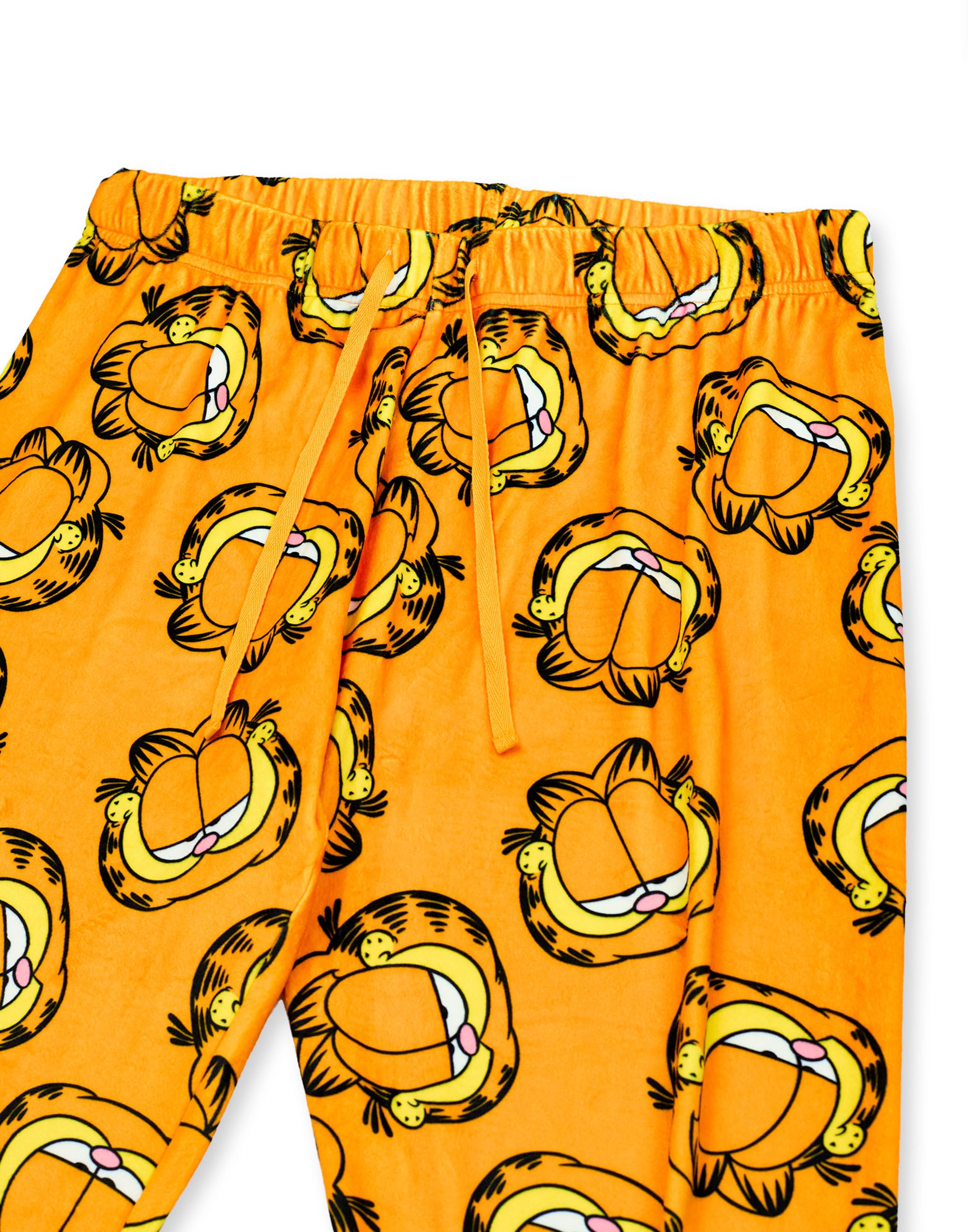 Garfield Set Pigiama da Donna | Top a Maniche Lunghe con Grafica Lazy Cat per Adulti e Pantaloni Pigiama a Gamba Lunga in Arancione | Indumenti da Notte con Stampa Integrale del Personaggio