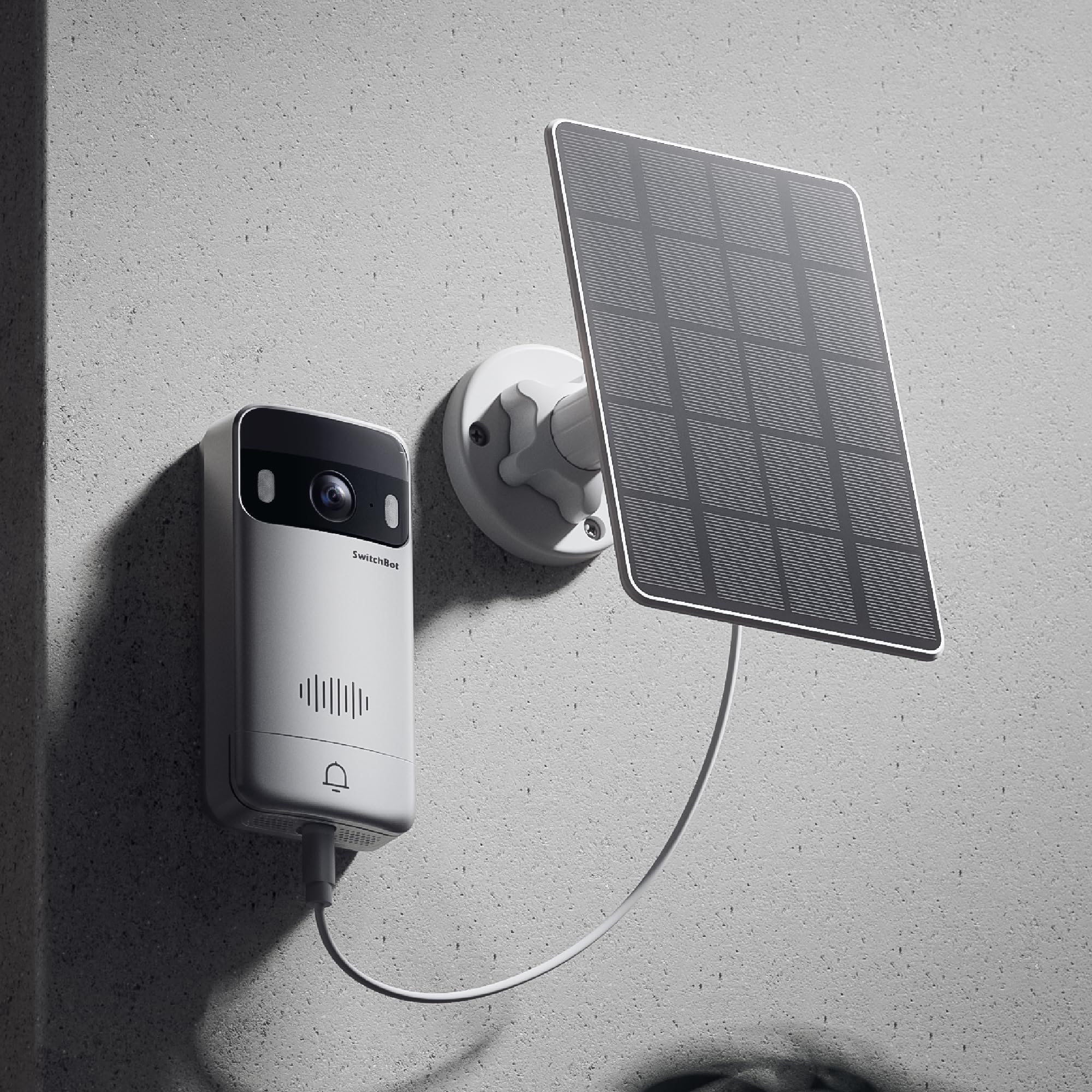 SwitchBot Sonnette sans Fil avec Camera, Panneau Solaire pour Sonnette, 2K Visiophone sans Fil avec écran de 4,3 Pouces, Visiophone Intelligente avec Grand Angle de 165 °