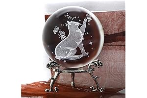 3D Cat Crystal Ball Glass Paperweight: The Perfect Cat Lover's Adornment