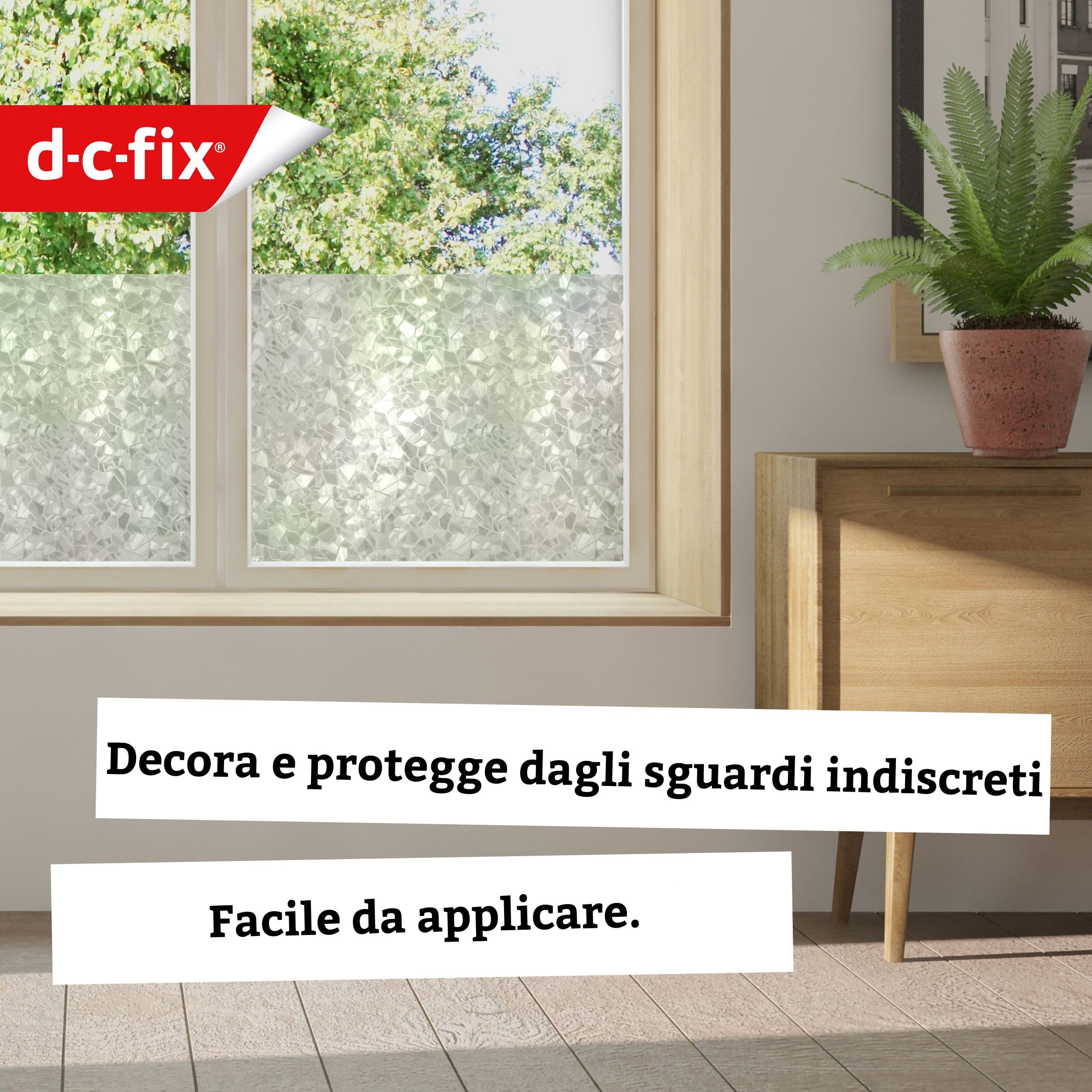 d-c-fix Pellicola per Finestra Splinter 45 cm x 2 m – Pellicola Oscurante Autoadesiva Opaca Decorativa