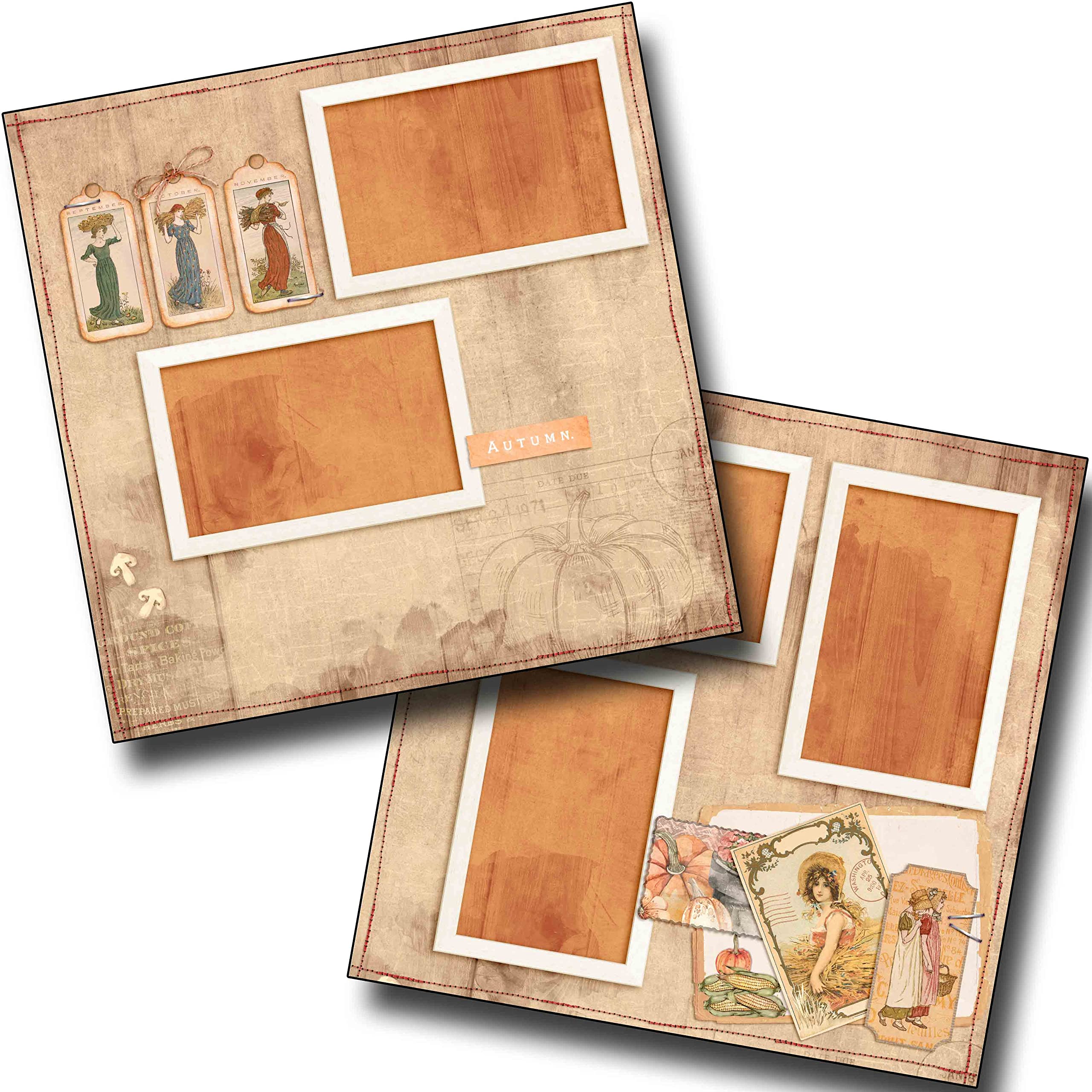 Amazon.com: Vintage Autumn Harvest - Premade Scrapbook Pages - EZ