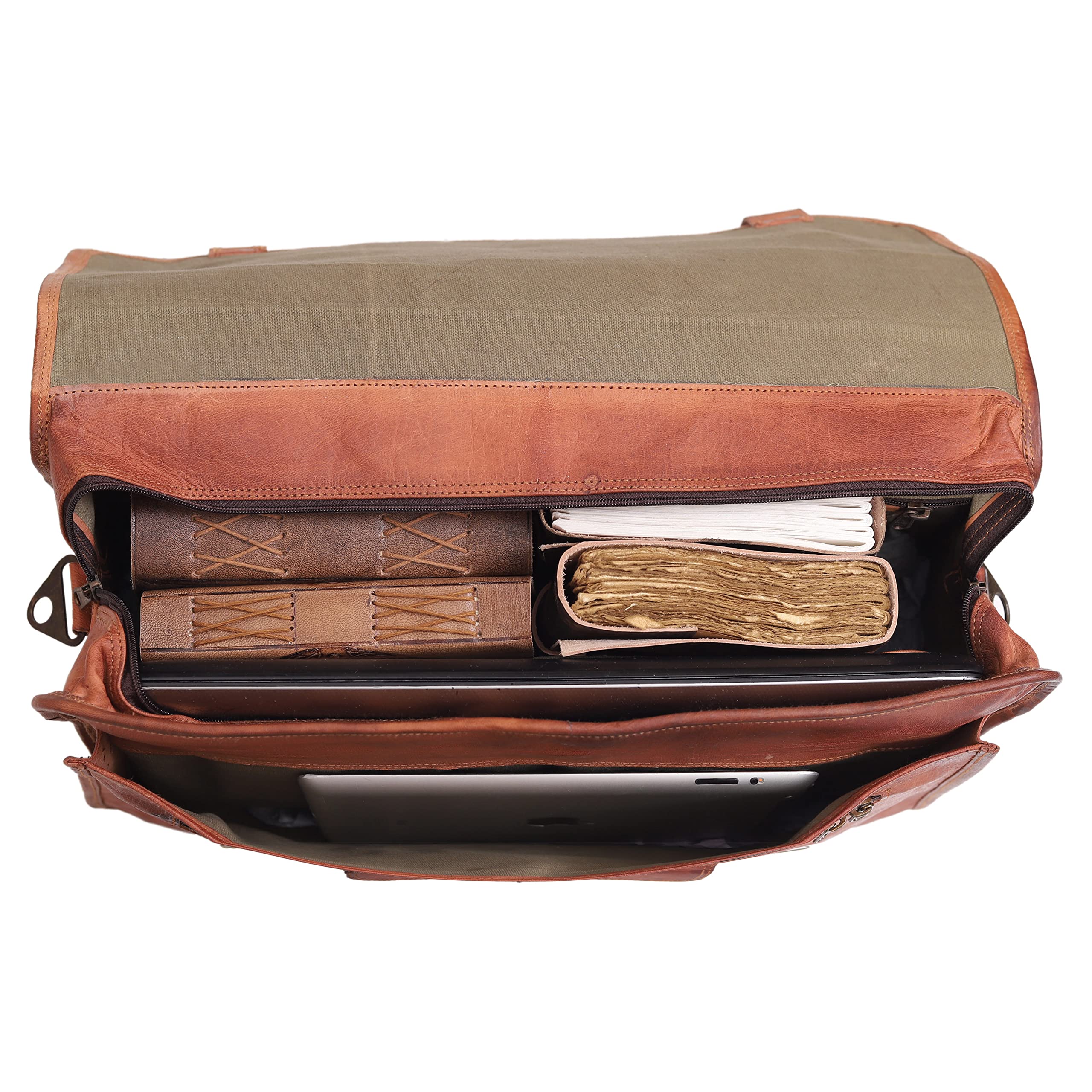 45,7 cm vintage da uomo a mano in pelle marrone cartella Best di messenger bag Satchel