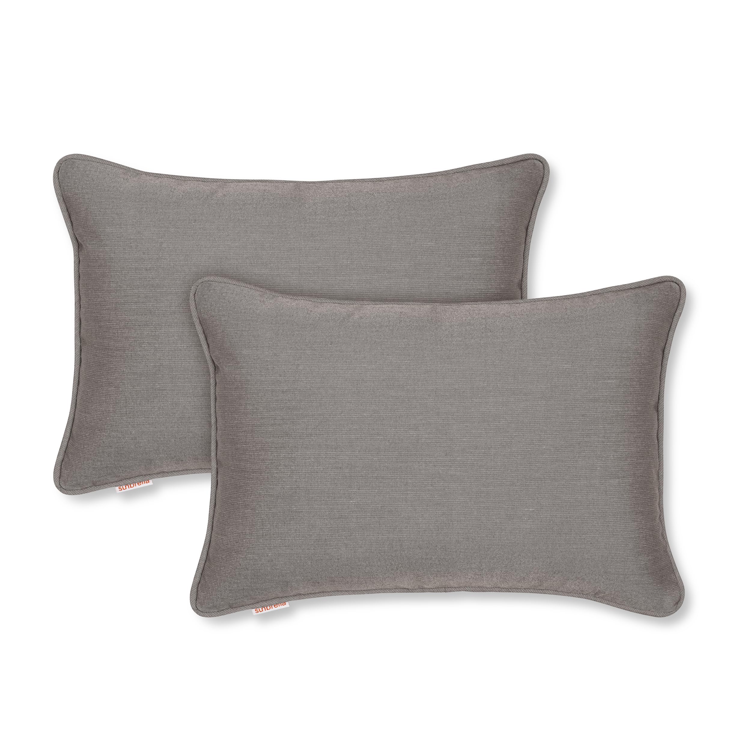 Austin Horn Classics Sunbrella Corded-Edge Indoor/Outdoor Pillow Covers, Decorative Throw Pillow Covers for Your Living Room and Bed, Sunbrella Acrylic Fabric (Set of 2, Charcoal Grey, 13x20)