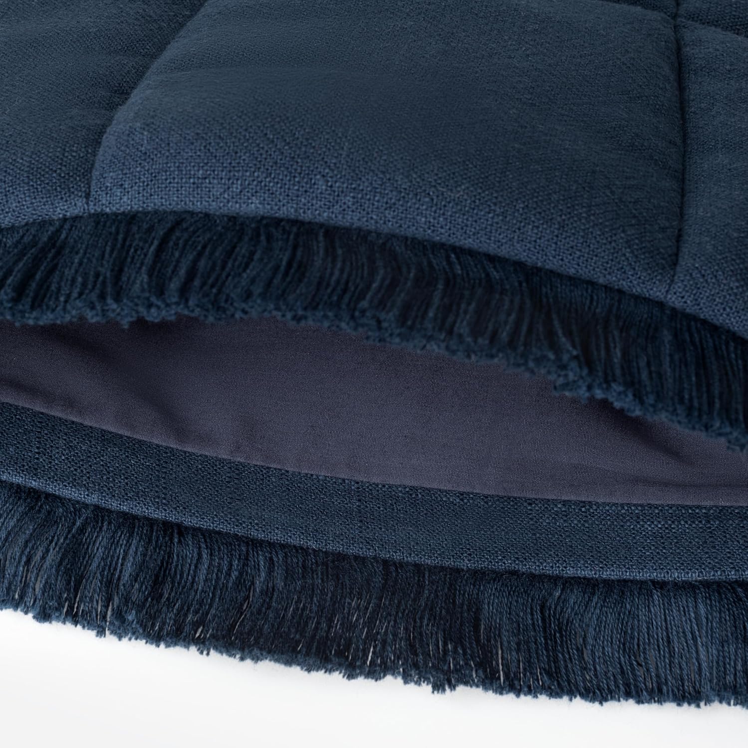 Comfyable Puffy Laptop Sleeve 16 15 14 13 Inch for Women, Compatible with MacBook Air 2025 & MacBook Pro M4 M3 2024, Quilted Linen Soft Puffer Case with Fringe for Computer, Navy Blue - Image 5