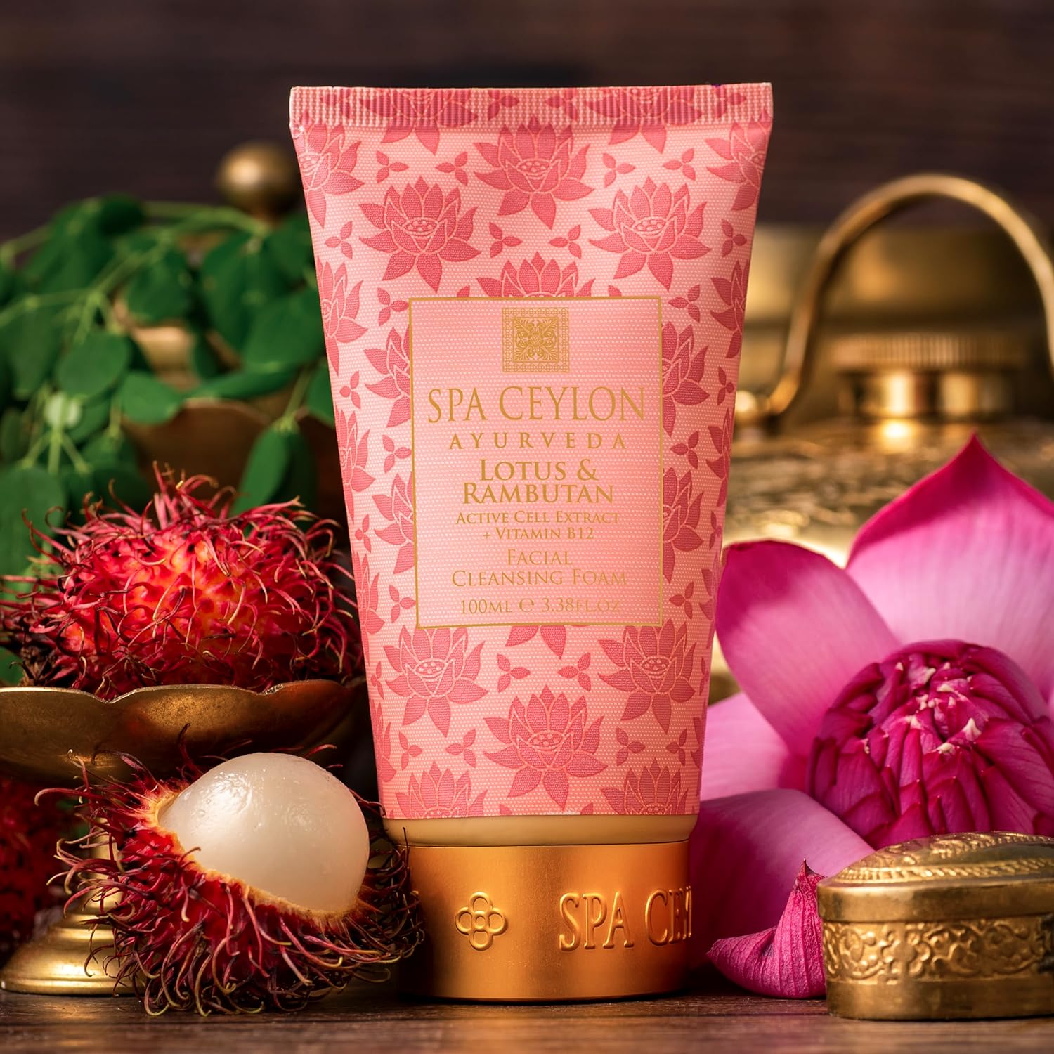 SPA CEYLON Lotus & Rambutan - Active Cell Extract + Vitamin B12 Facial Cleansing Foam | For Sensitive skin | 100ml - Image 6