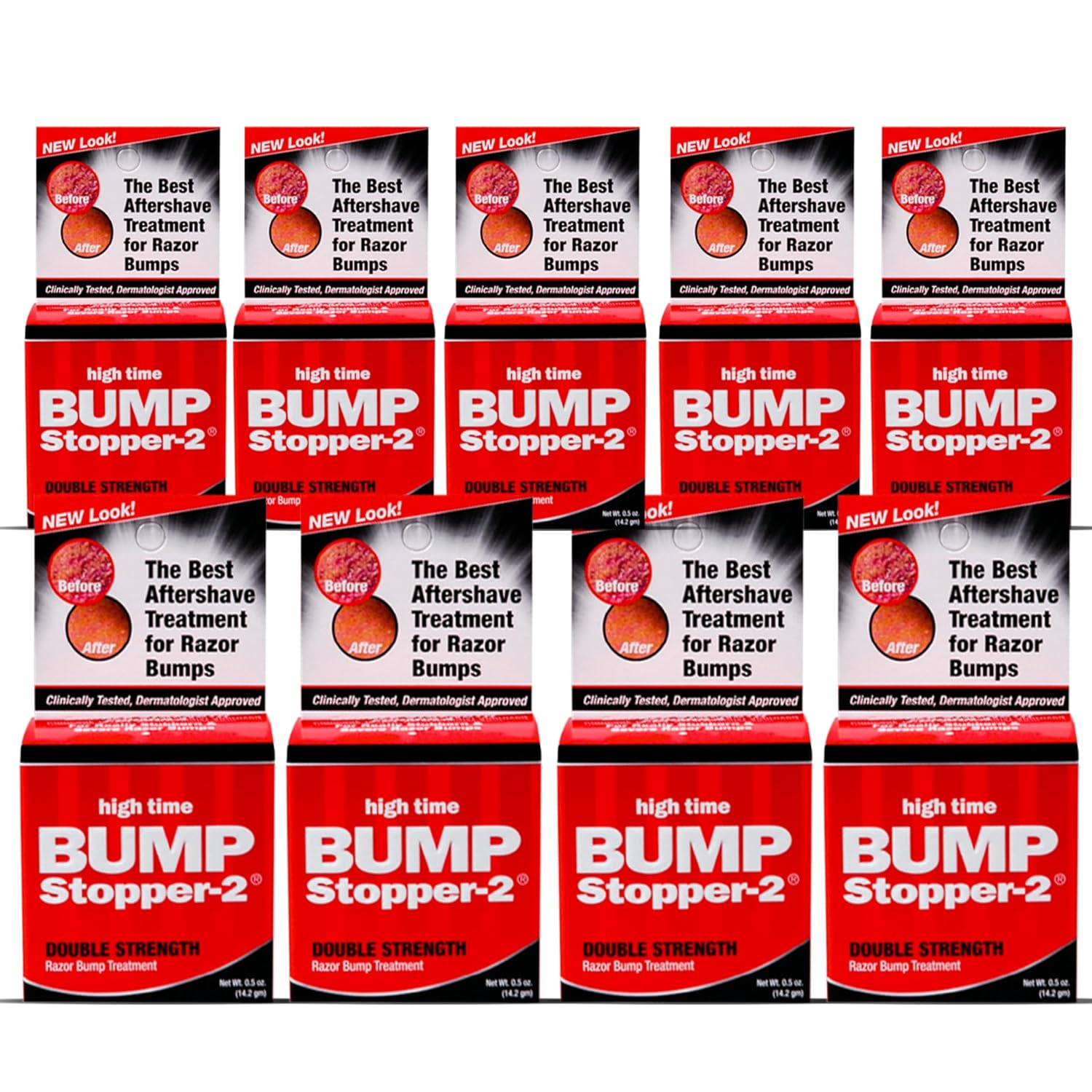 Bump Stopper 2 Double Strength Razor Bump Treatment | Formulated to Relieve Razor Burn | Eliminates Ingrown Hairs | Aftershave for Men - 0.5 OZ (9 Pack)