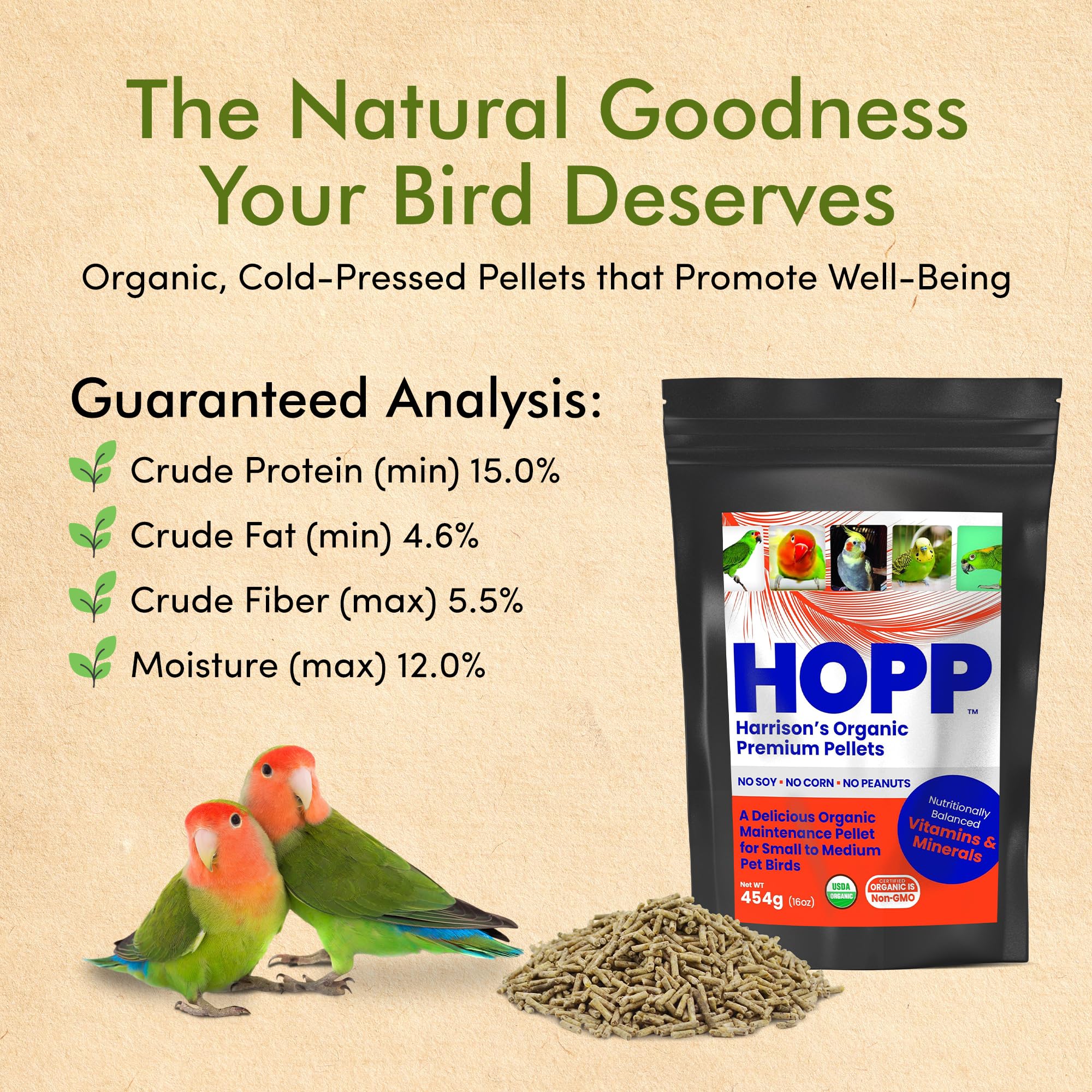 Bird Seed Harrison's Organic Bird Food Pellets | Soy-Free, Corn-Free ...