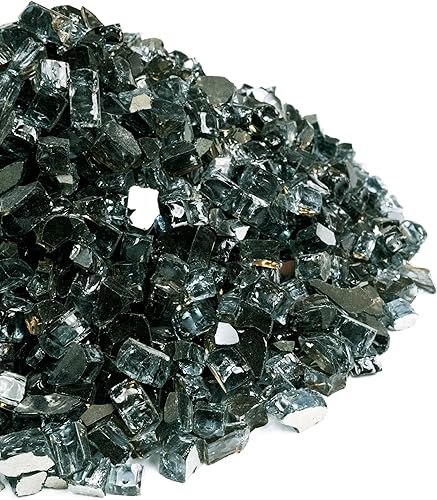 Miniatura 9 de MSI Vidrio negro galaxia, rocas de vidrio templado reflectante de 12 pulgada de alto brillo para propano o gas natural, rocas de vidrio para