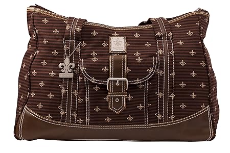 Kalencom Week-Ender Diaper Bag Fleur de Lis Chocolate