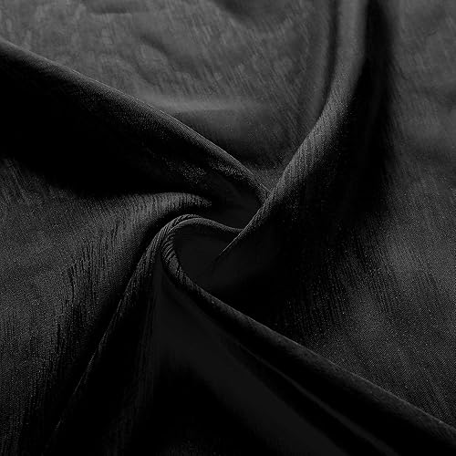 Miniatura 8 de Cortinas traslúcidas negras de 96 pulgadas de largo para sala de estar, juego de 2 paneles con bolsillo para barra, cortinas negras para ventana