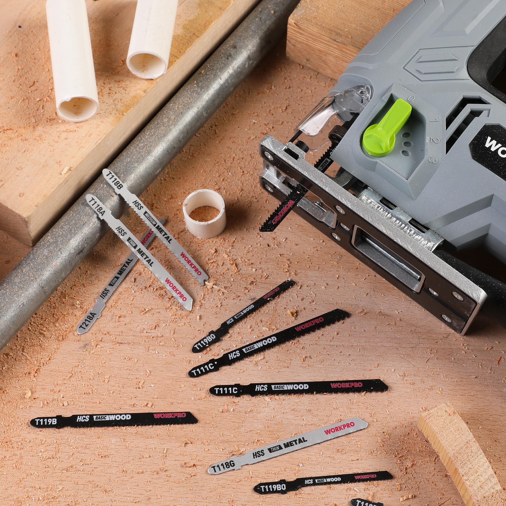 Image secondaire de WORKPRO Ensemble de 20 Lames de Scie Sauteuse Tige en T avec Étui de Rangement