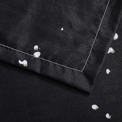 Miniatura 7 de YEPINS Juego de funda de edredón de microfibra cepillada suave con cierre de cremallera y lazos en las esquinas, patrón estampado floral de flor de