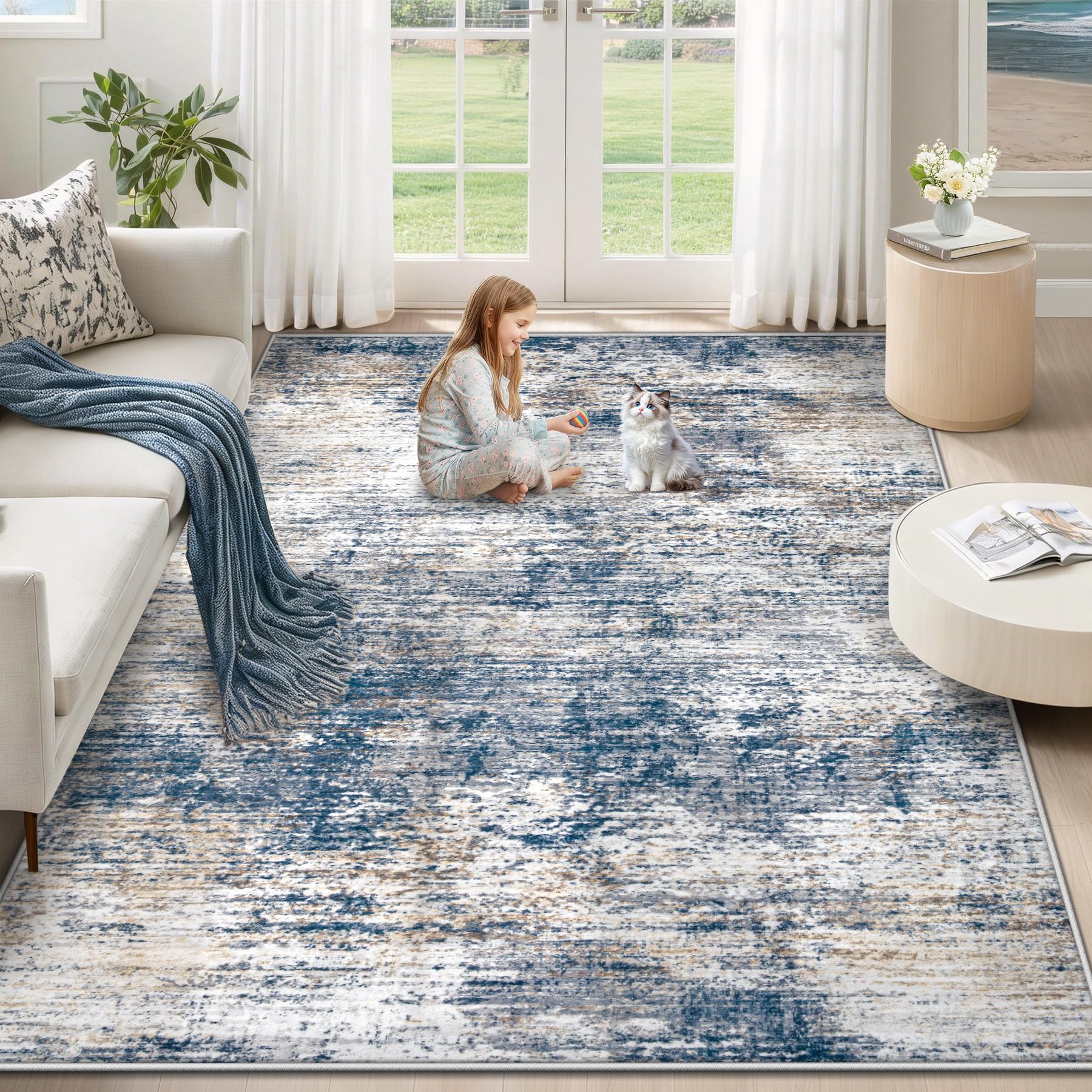 XLUEZ 5x7 Abstract Area Rug