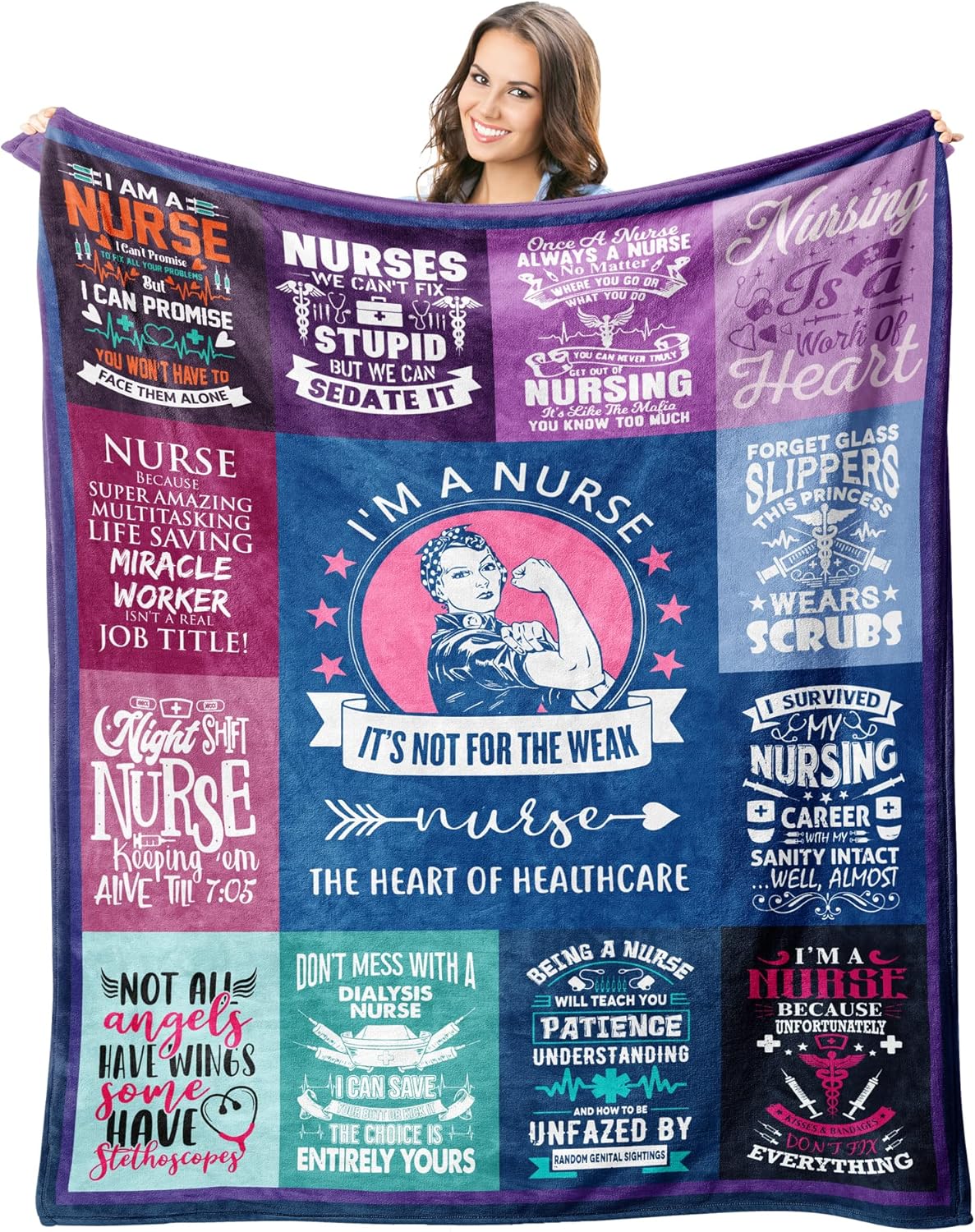 Nurse Gifts for Women Throw Blanket 60"X50", Nurses Week Gifts for Nurses, Nurse