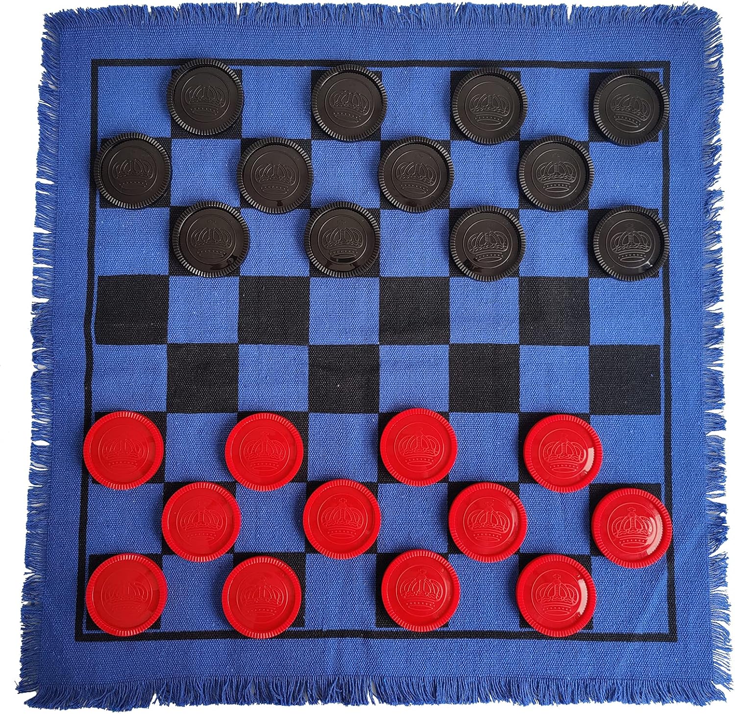 SEETOOOGAMES 24 Pieces 3 Inches Jumbo Replacement Checker Pieces Only-12red,12black
