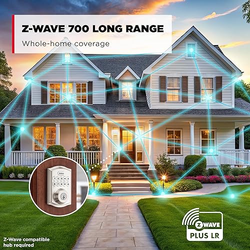 Miniatura 3 de Kwikset HomeConnect 620 Z-Wave - Teclado habilitado de largo alcance con cerradura inteligente, conveniente entrada sin llave, códigos de usuario